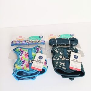 Whisker City Bundle Of 2 Kitten Harness Vest &Leash Combo NWT